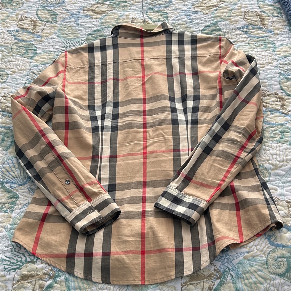 Burberry Beige and Red Plaid Shirt - Picture 3 of 5